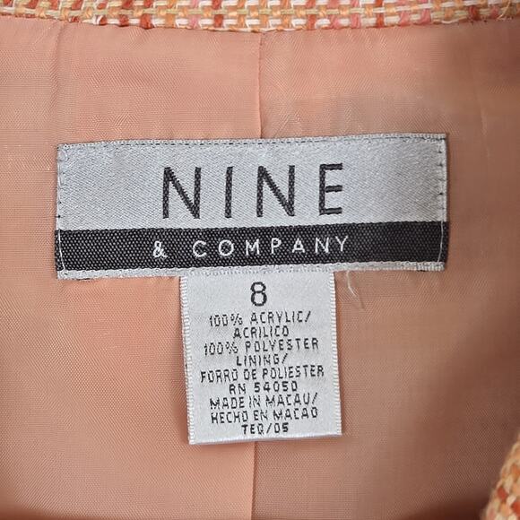 Nine & Company 'Tequila Sun' Melon 3-Button Tweed Suit Jacket 8 Schoolgirl NWT - Picture 4 of 8